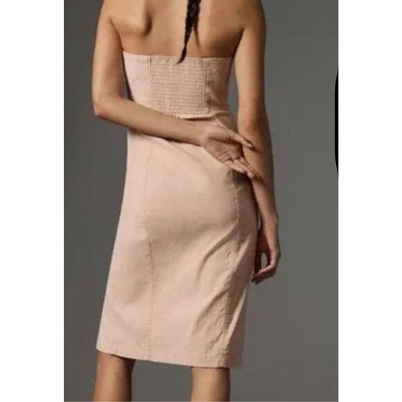 Anthropologie‎ Side Slit strapless Dress Hibiscus Hint pink NWT size XL - Picture 2 of 14